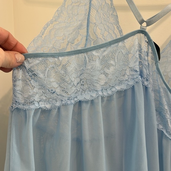 Avidlove Lingerie 2 Pc. Babydoll Strap Chemise Lace V Neck Teddy Sleepwear - Picture 5 of 15